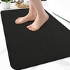 image:imageSmiry Toilet Rugs U Shaped 20x20 Non Slip Rubber Washable Bath Mat  Grey Low Pile Quick Dry Absorbent Bath Mat for Bathroom Floors Tub Sink Shower Outside Home Decor AccessoriesBlack