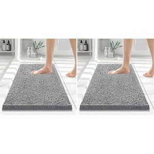 image:imageSmiry Luxury Chenille Bathroom Rugs 24x16 Extra Soft and Absorbent Shaggy Bath Mat Machine Washable NonSlip Plush Carpet Runner for Tub Shower and Floor Home Decor Accessories Sage GreenDark Grey
