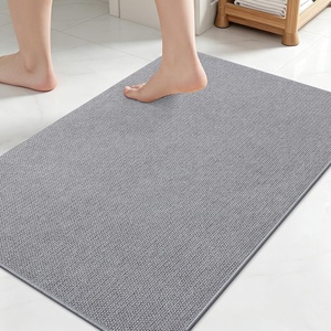 image:imageSmiry Toilet Rugs U Shaped 20x20 Non Slip Rubber Washable Bath Mat  Grey Low Pile Quick Dry Absorbent Bath Mat for Bathroom Floors Tub Sink Shower Outside Home Decor AccessoriesMedium Grey