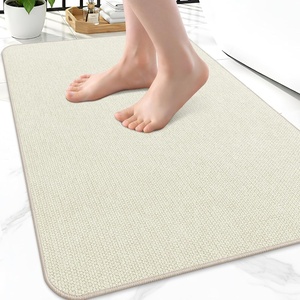 image:imageSmiry Toilet Rugs U Shaped 20x20 Non Slip Rubber Washable Bath Mat  Grey Low Pile Quick Dry Absorbent Bath Mat for Bathroom Floors Tub Sink Shower Outside Home Decor AccessoriesIvory
