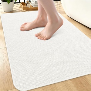 image:imageSmiry Toilet Rugs U Shaped 20x20 Non Slip Rubber Washable Bath Mat  Grey Low Pile Quick Dry Absorbent Bath Mat for Bathroom Floors Tub Sink Shower Outside Home Decor AccessoriesWhite