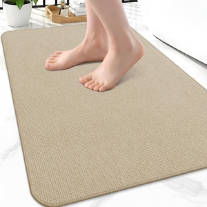 image:imageSmiry Toilet Rugs U Shaped 20x20 Non Slip Rubber Washable Bath Mat  Grey Low Pile Quick Dry Absorbent Bath Mat for Bathroom Floors Tub Sink Shower Outside Home Decor AccessoriesBeige
