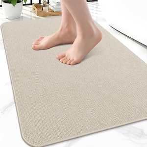image:imageSmiry Toilet Rugs U Shaped 20x20 Non Slip Rubber Washable Bath Mat  Grey Low Pile Quick Dry Absorbent Bath Mat for Bathroom Floors Tub Sink Shower Outside Home Decor AccessoriesSand