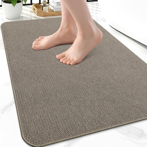 image:imageSmiry Toilet Rugs U Shaped 20x20 Non Slip Rubber Washable Bath Mat  Grey Low Pile Quick Dry Absorbent Bath Mat for Bathroom Floors Tub Sink Shower Outside Home Decor AccessoriesLatte